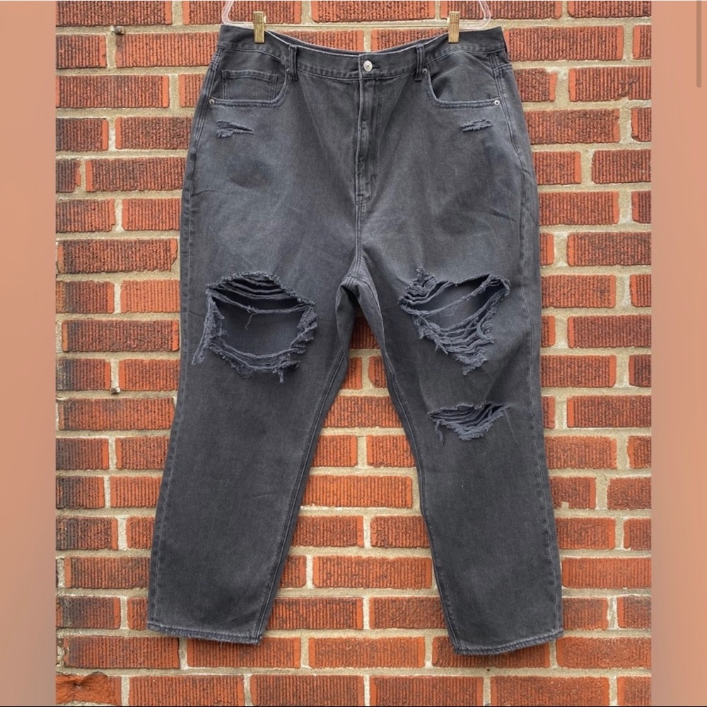 American Eagle Mom High Rise Jeans Black Plus Size